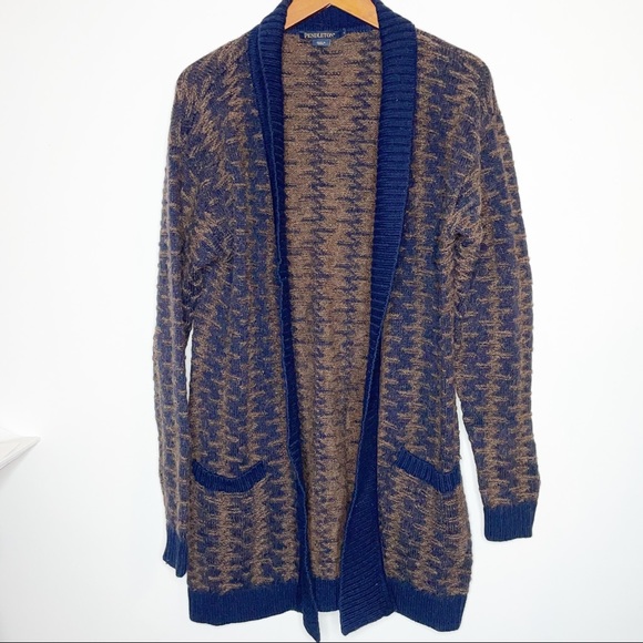 Pendleton Wool Alpaca Sweater Open front Cardigan Size L - Picture 15 of 15